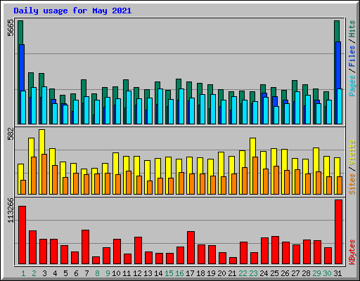 Daily usage for May 2021