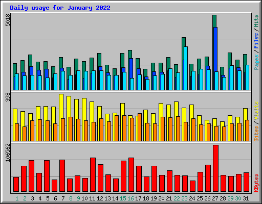 Daily usage for January 2022