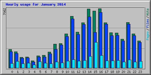 Hourly usage for January 2014