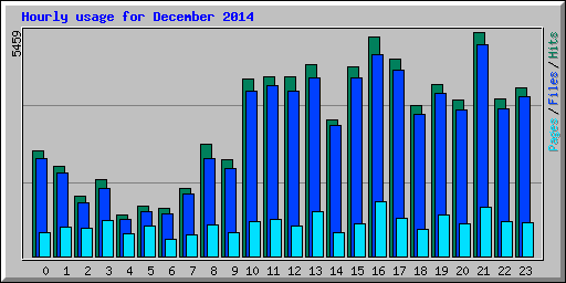 Hourly usage for December 2014