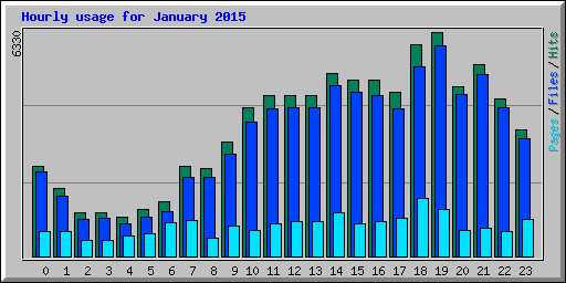 Hourly usage for January 2015