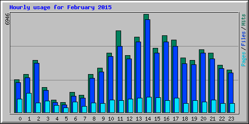 Hourly usage for February 2015