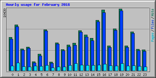 Hourly usage for February 2016