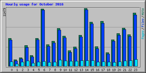 Hourly usage for October 2016