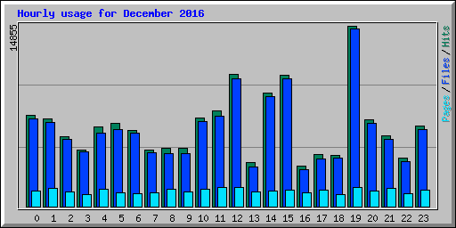 Hourly usage for December 2016