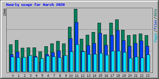 Hourly usage for March 2020