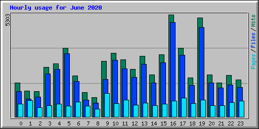 Hourly usage for June 2020