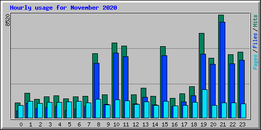 Hourly usage for November 2020