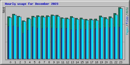 Hourly usage for December 2023