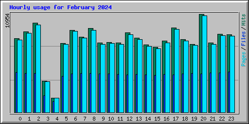 Hourly usage for February 2024